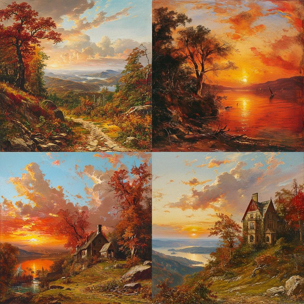 Jasper Francis Cropsey style, Midjourney V6, render 1 of 4