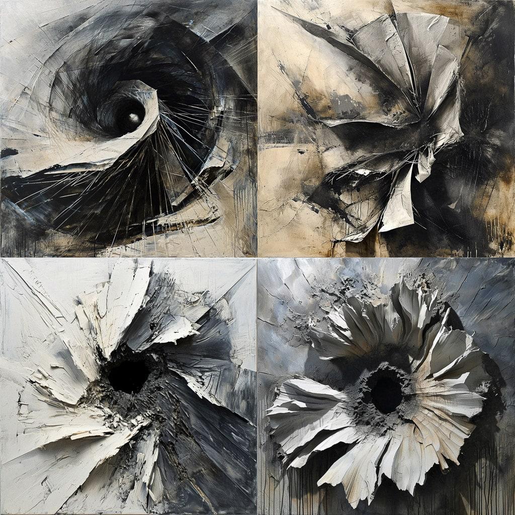 Jay DeFeo style, Midjourney V6, render 1 of 4