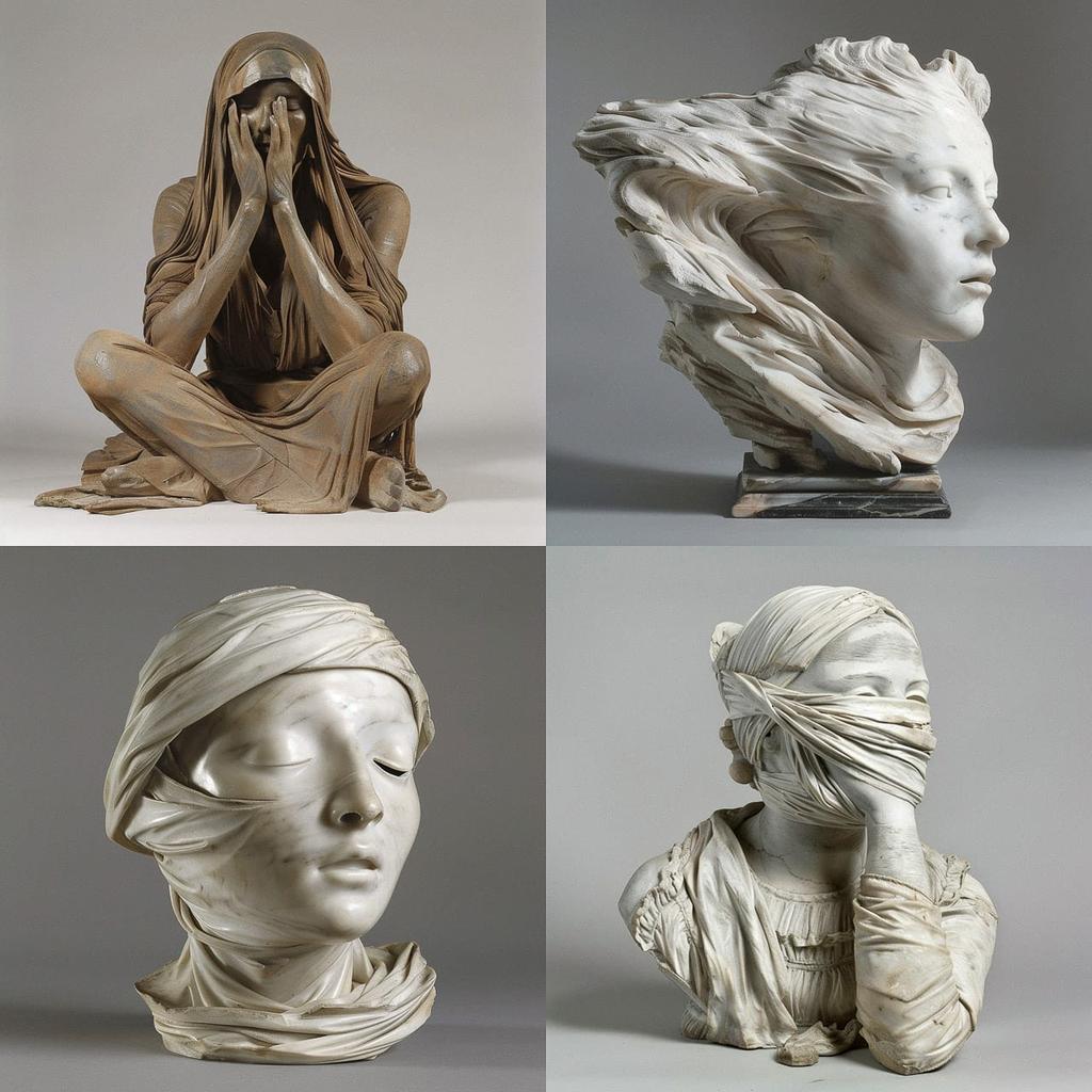 Jean-Antoine Houdon style, Midjourney V6, render 1 of 4