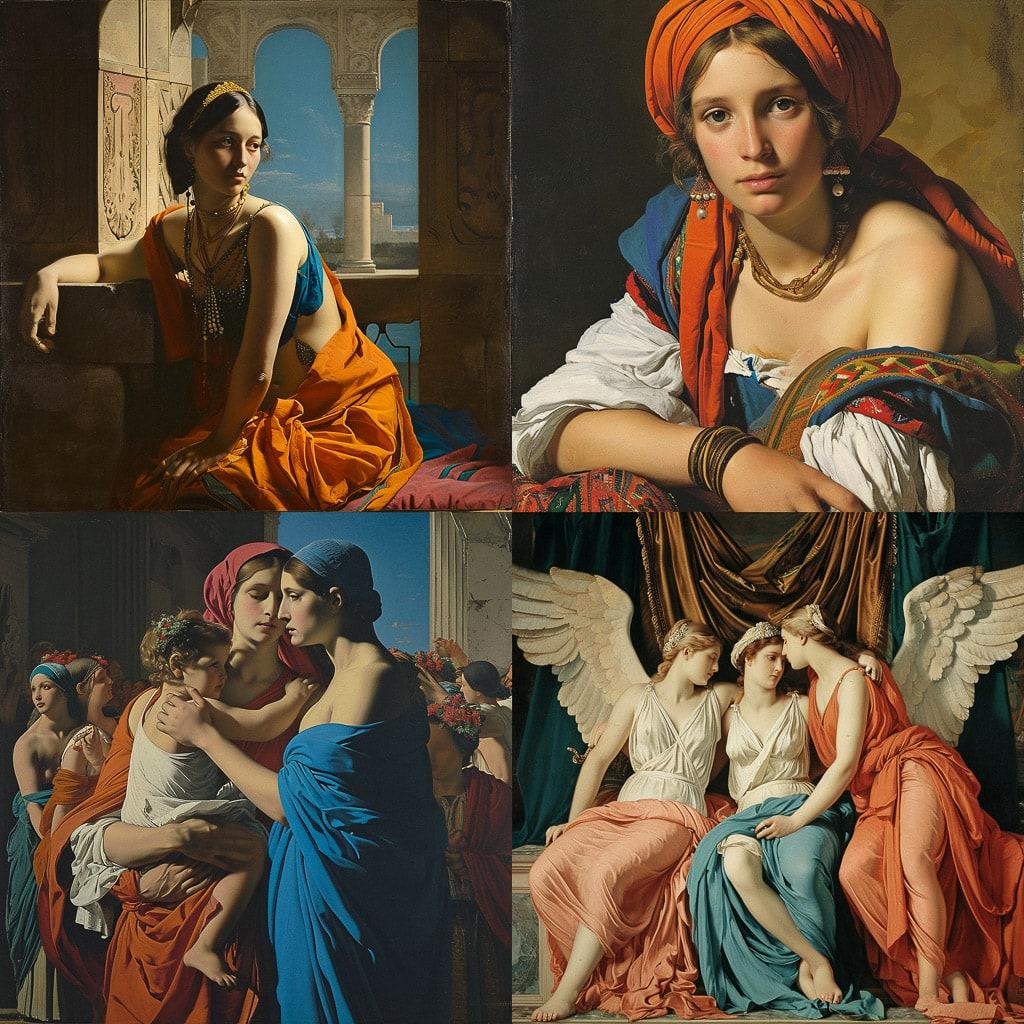 Jean Auguste Dominique Ingres style, Midjourney V6, render 1 of 4