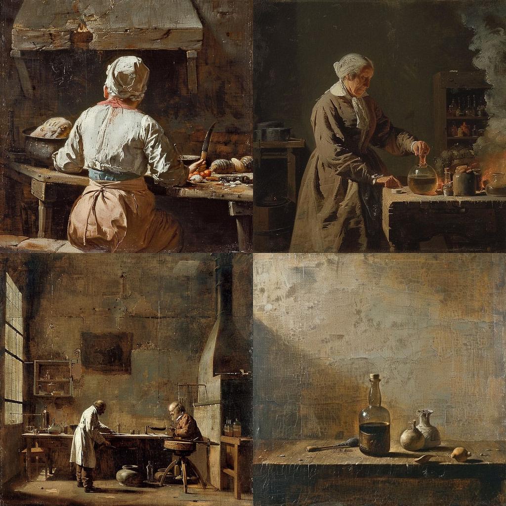 Jean-Baptiste-Simeon Chardin style, Midjourney V6, render 1 of 4