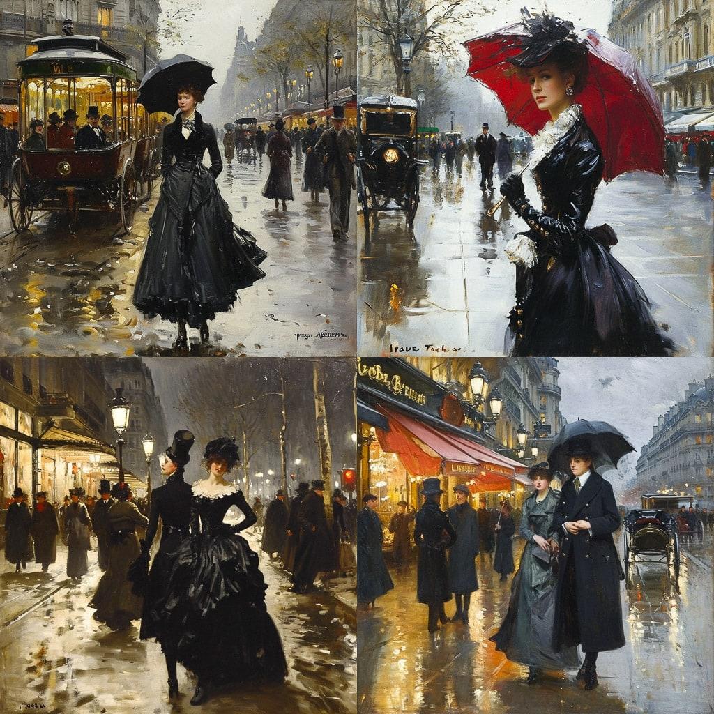 Jean Beraud style, Midjourney V6, render 1 of 4