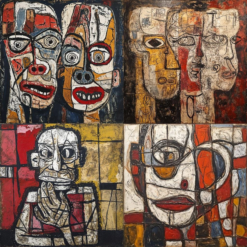 Jean Dubuffet style, Midjourney V6, render 1 of 4