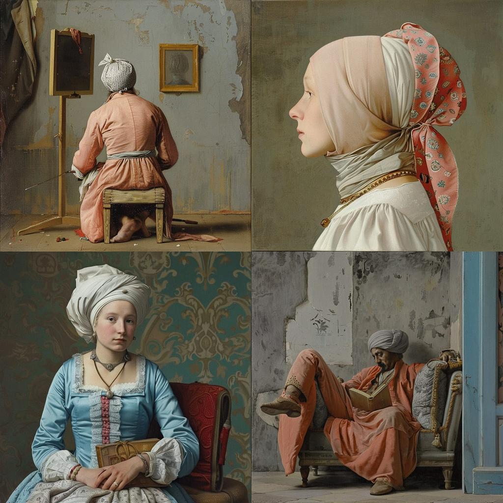 Jean-Etienne Liotard style, Midjourney V6, render 1 of 4