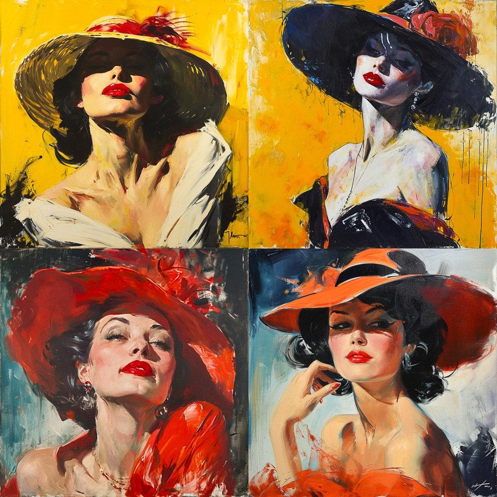 Jean-Gabriel Domergue style, Midjourney V6, render 1 of 4