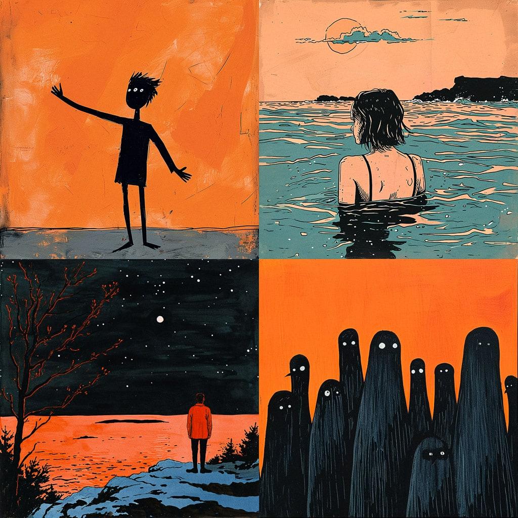 Jean Jullien style, Midjourney V6, render 1 of 4