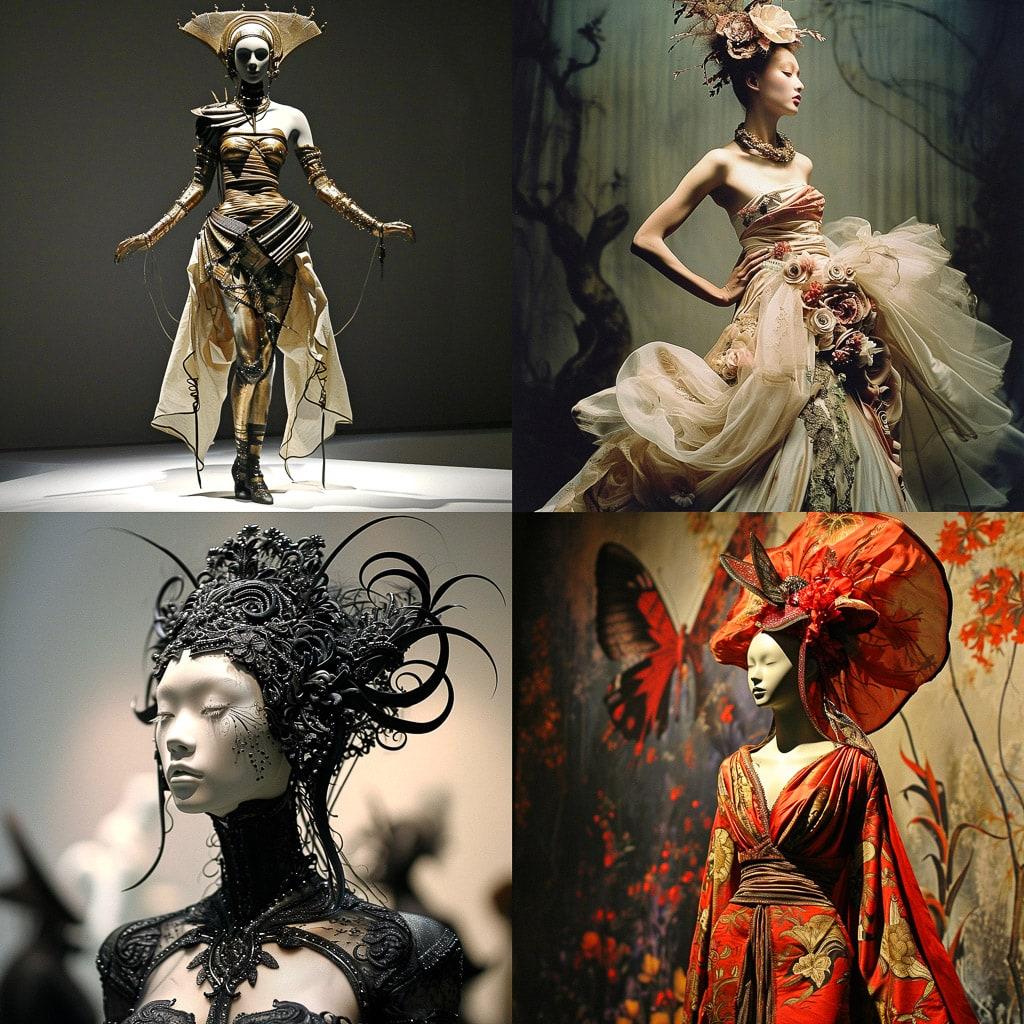 Jean Paul Gaultier style, Midjourney V6, render 1 of 4