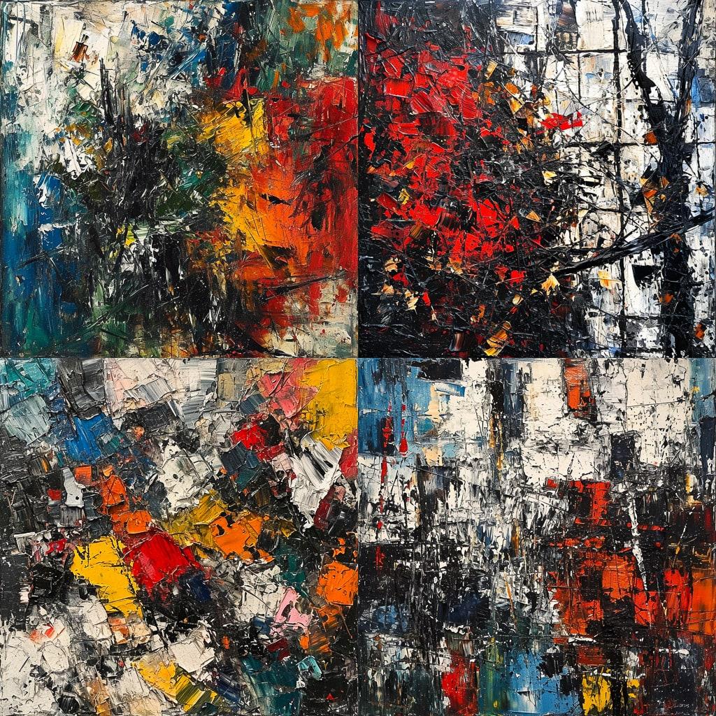 Jean-Paul Riopelle style, Midjourney V6, render 1 of 4