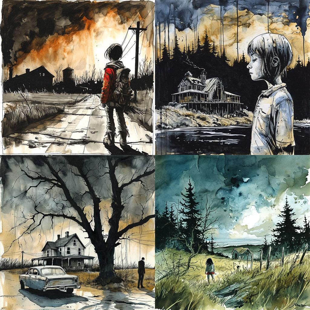 Jeff Lemire style, Midjourney V6, render 1 of 4
