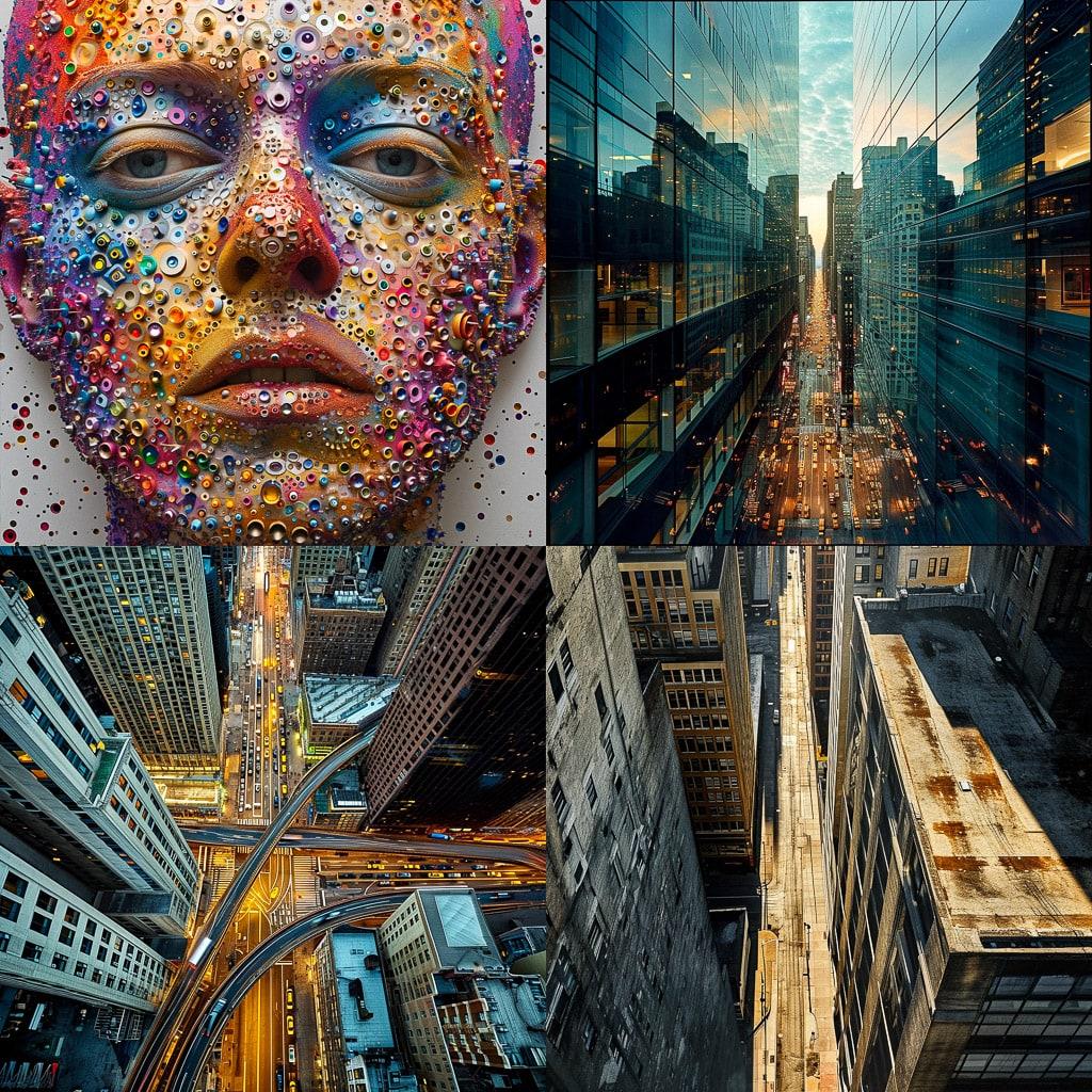 Jeffrey Milstein style, Midjourney V6, render 1 of 4