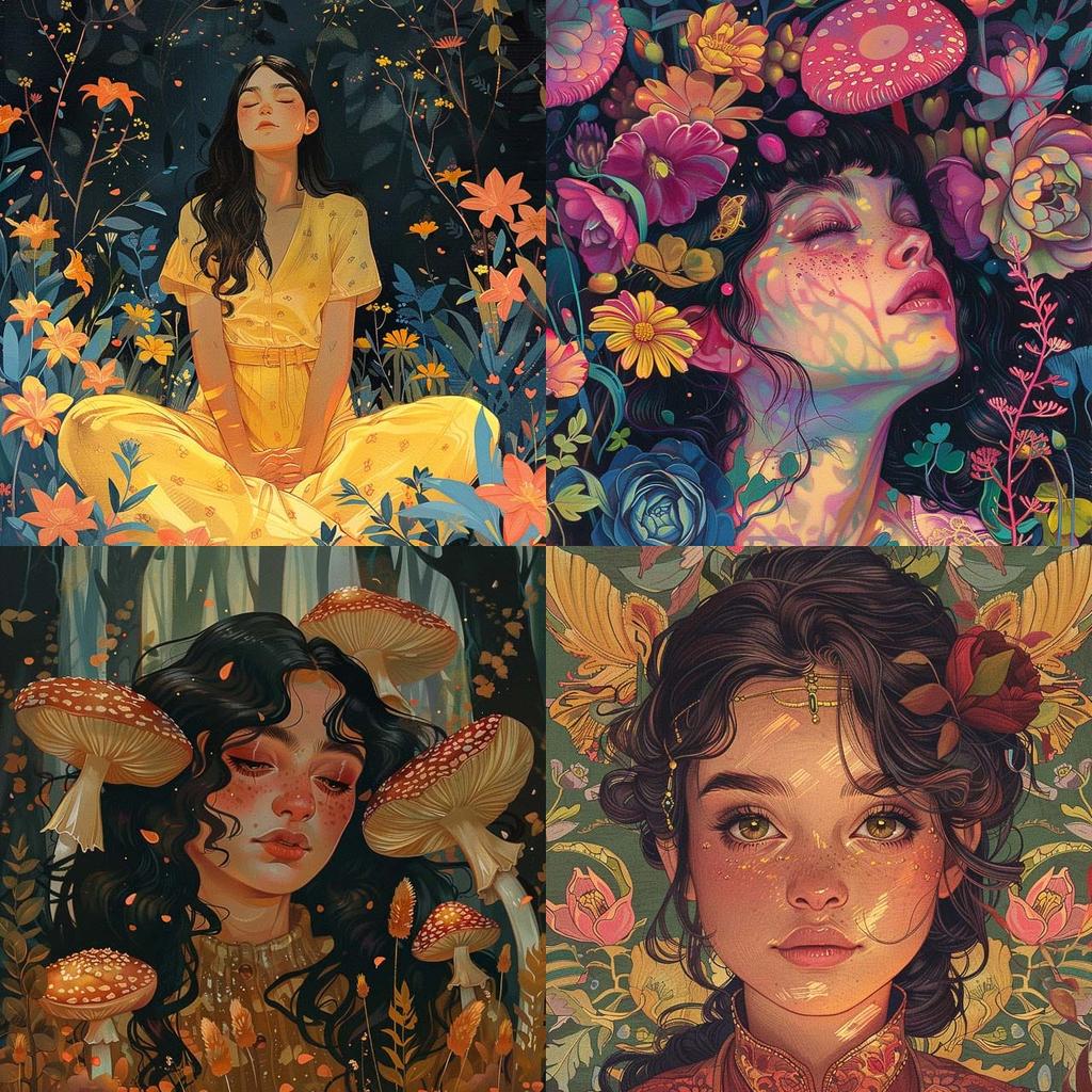 Jen Bartel style, Midjourney V6, render 1 of 4