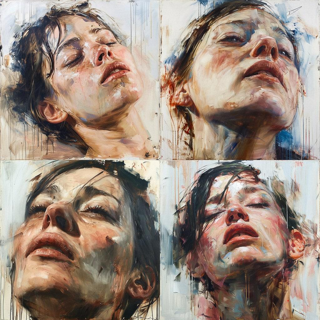 Jenny Saville style, Midjourney V6, render 1 of 4