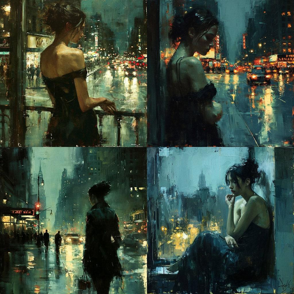 Jeremy Mann style, Midjourney V6, render 1 of 4