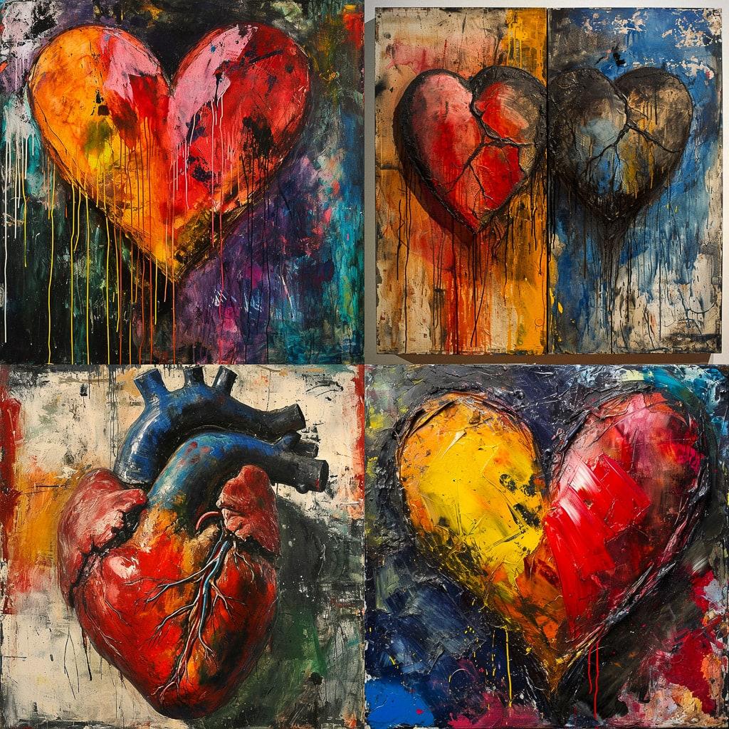 Jim Dine style, Midjourney V6, render 1 of 4