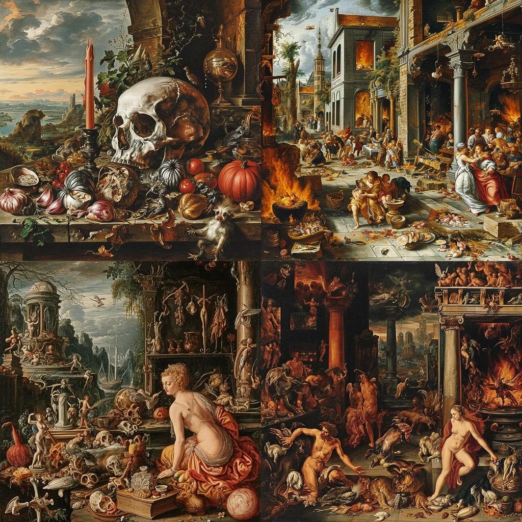 Joachim Wtewael style, Midjourney V6, render 1 of 4