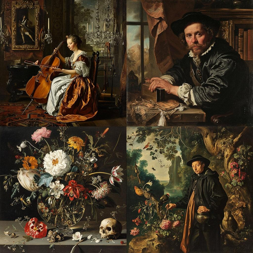 Johannes Cornelisz Verspronck style, Midjourney V6, render 1 of 4