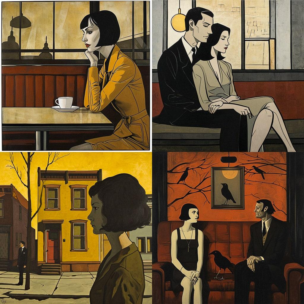 John Brack style, Midjourney V6, render 1 of 4
