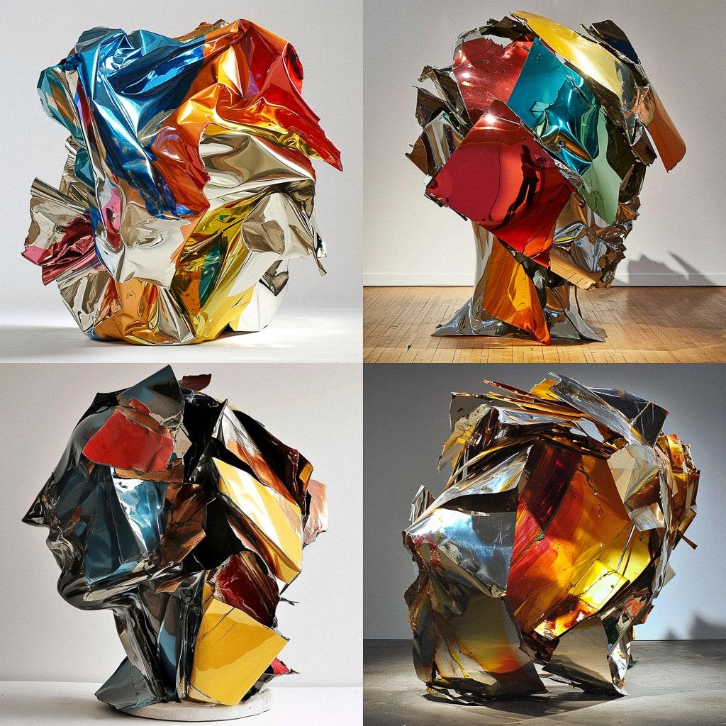 John Chamberlain style, Midjourney V6, render 1 of 4