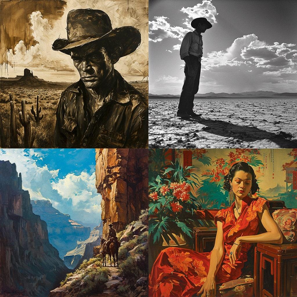 John Ford style, Midjourney V6, render 1 of 4