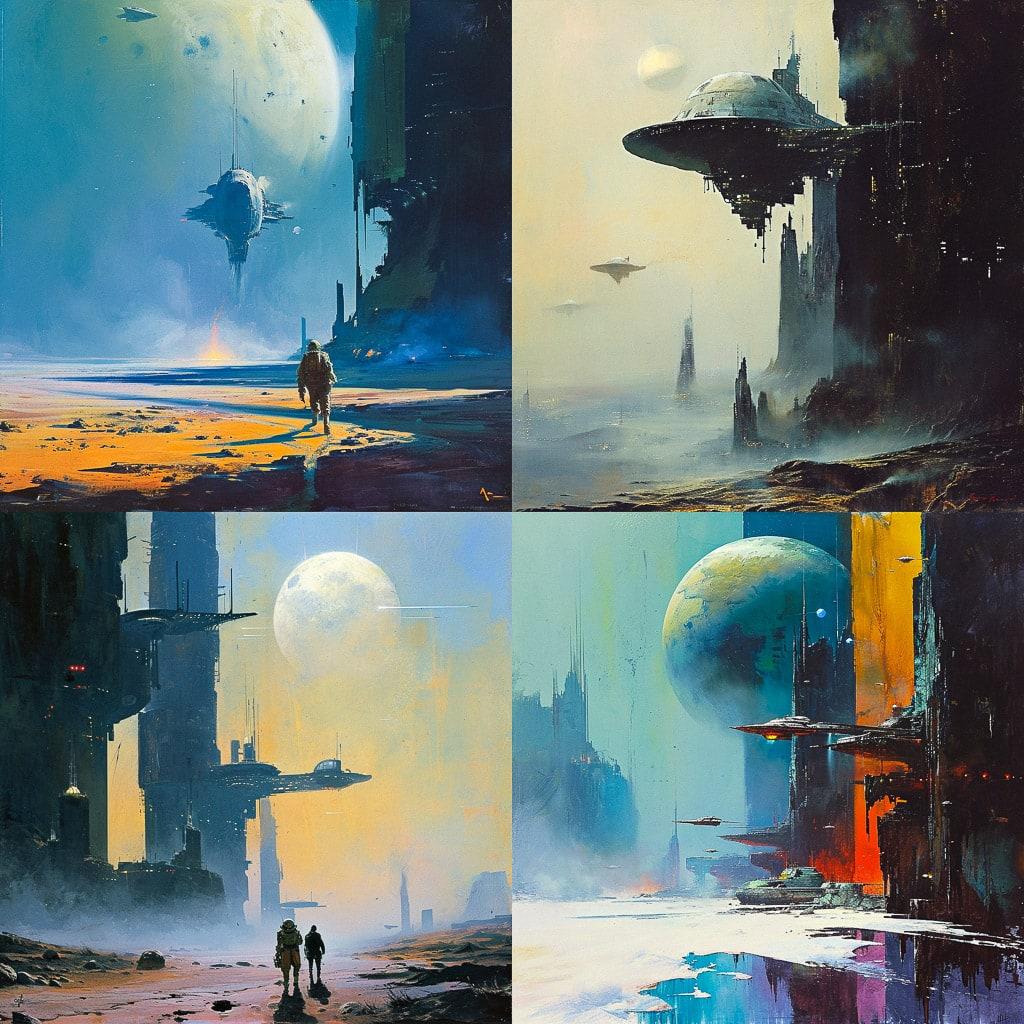 John Harris style, Midjourney V6, render 1 of 4