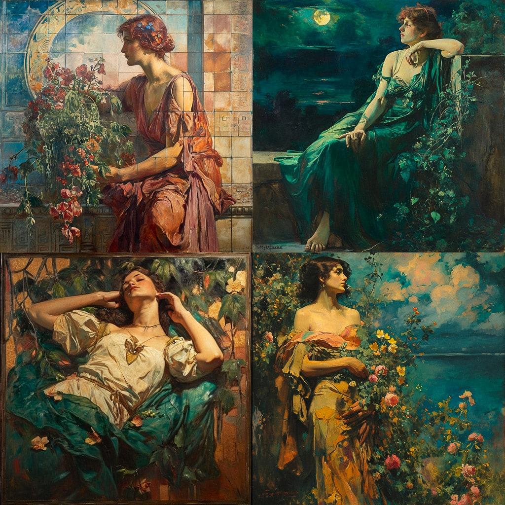 John La Farge style, Midjourney V6, render 1 of 4
