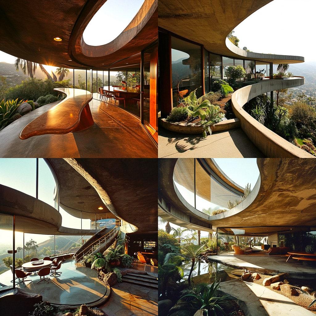 John Lautner style, Midjourney V6, render 1 of 4