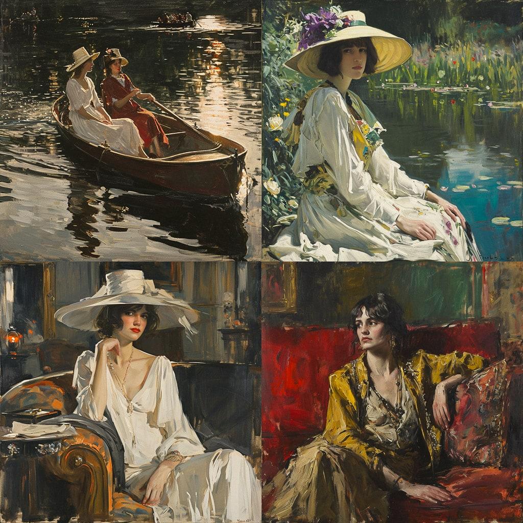 John Lavery style, Midjourney V6, render 1 of 4