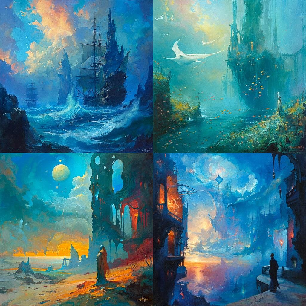 John Pitre style, Midjourney V6, render 1 of 4