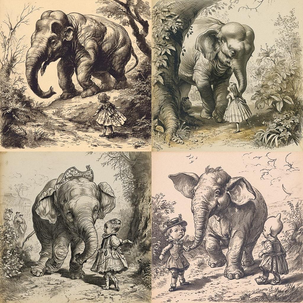 John Tenniel style, Midjourney V6, render 1 of 4