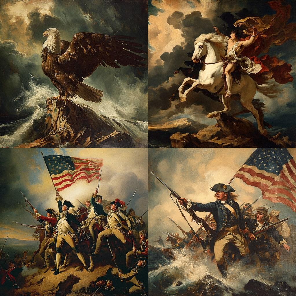 John Trumbull style, Midjourney V6, render 1 of 4