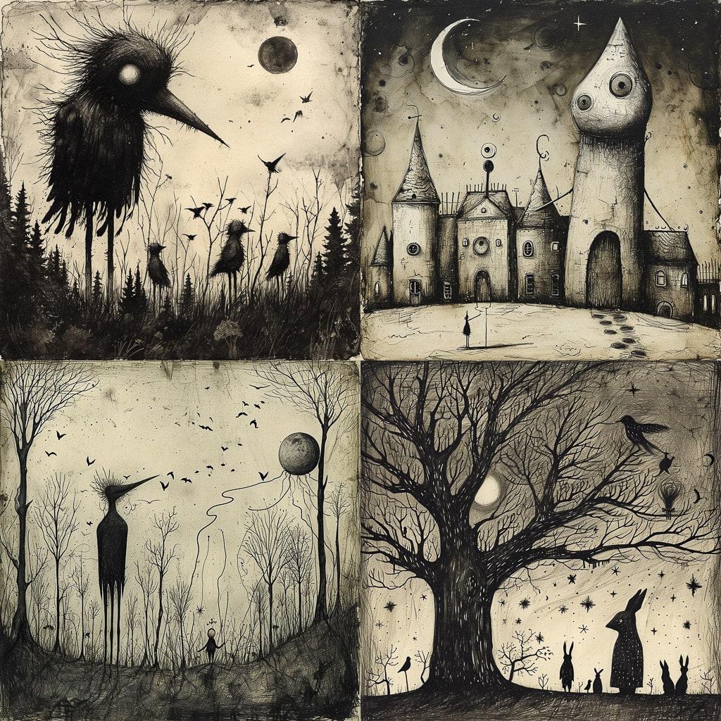 Jon Carling style, Midjourney V6, render 1 of 4