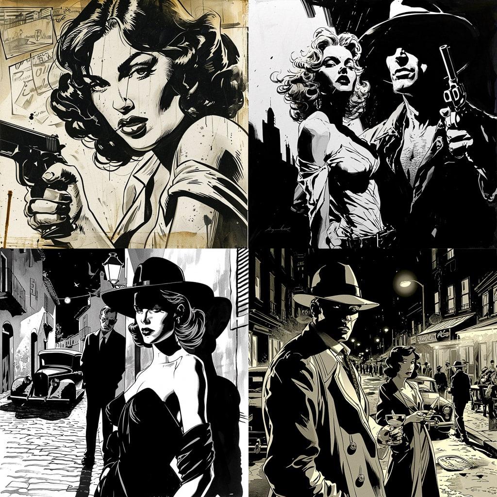 Jordi Bernet style, Midjourney V6, render 1 of 4