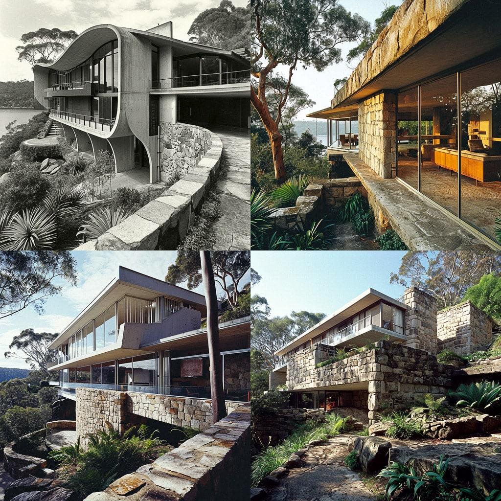 Jorn Utzon style, Midjourney V6, render 1 of 4