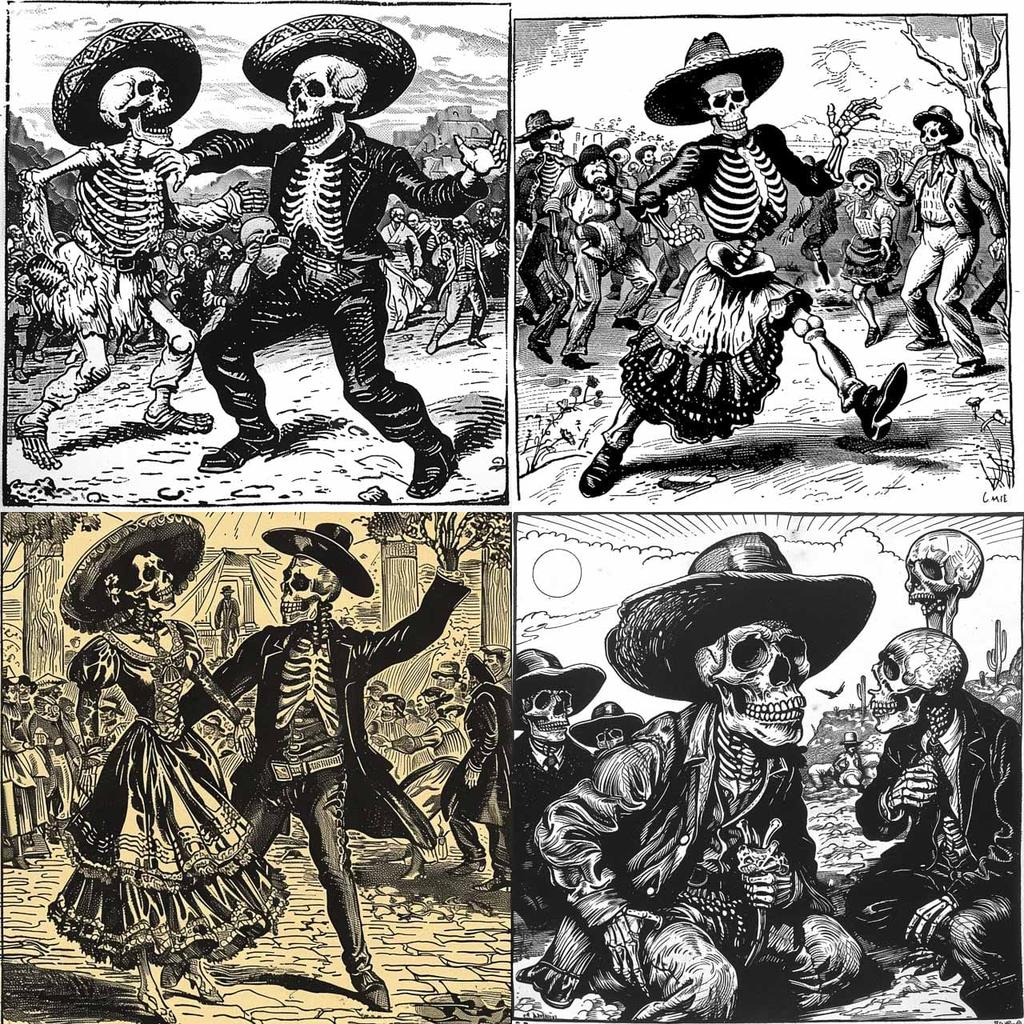 Jose Guadalupe Posada style, Midjourney V6, render 1 of 4