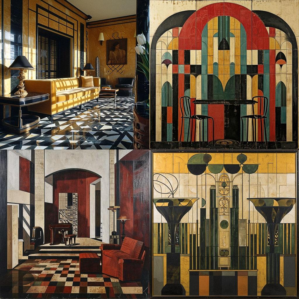 Josef Hoffmann style, Midjourney V6, render 1 of 4