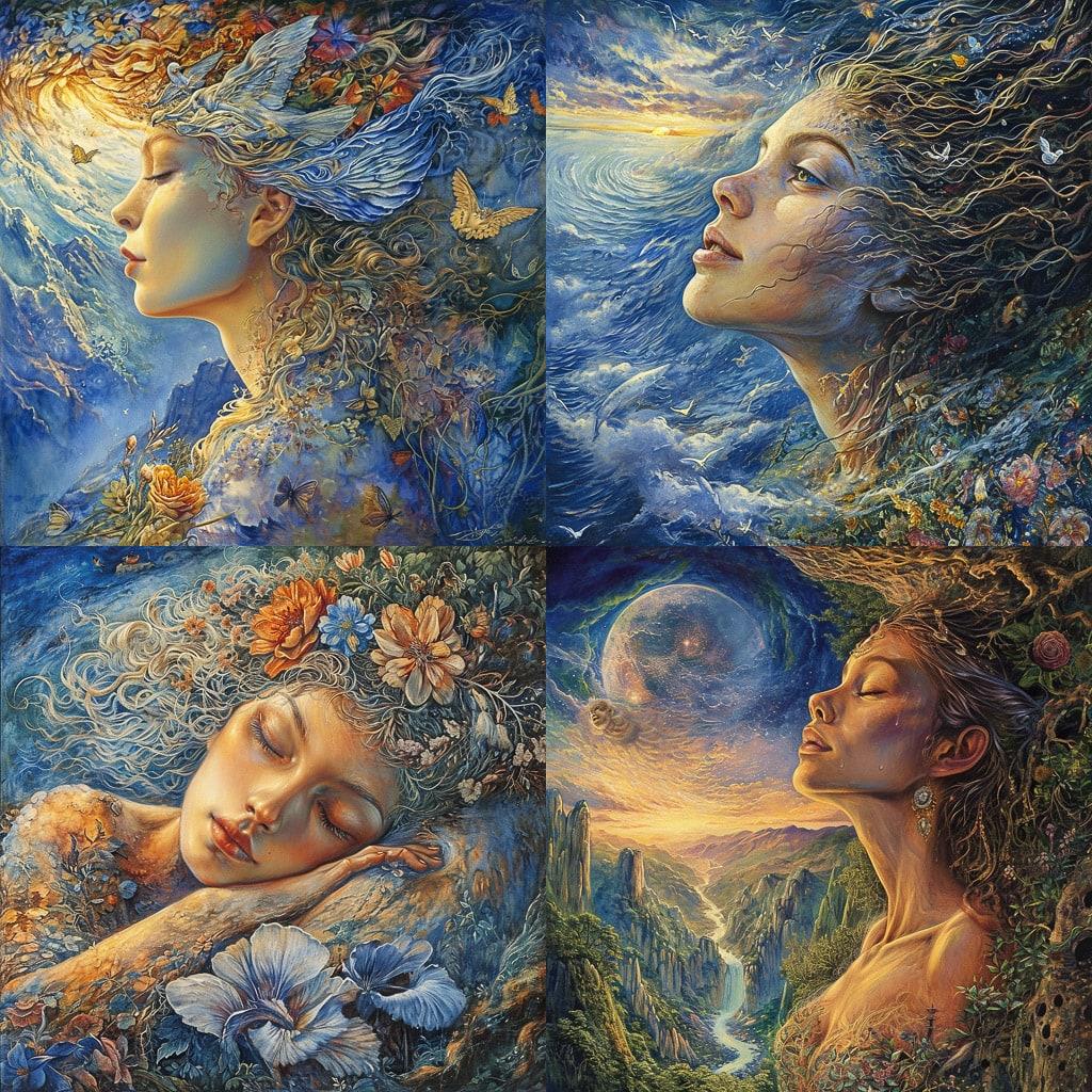 Josephine Wall style, Midjourney V6, render 1 of 4
