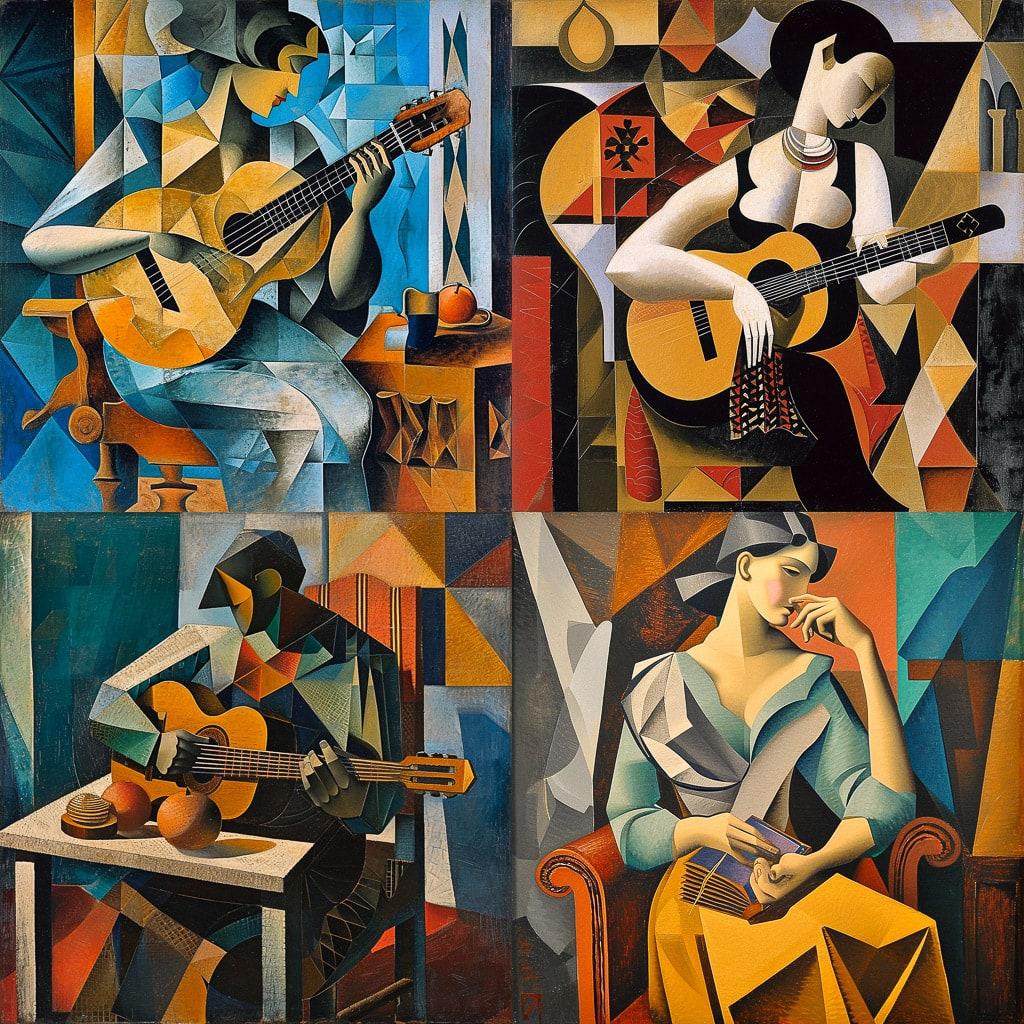 Juan Gris style, Midjourney V6, render 1 of 4