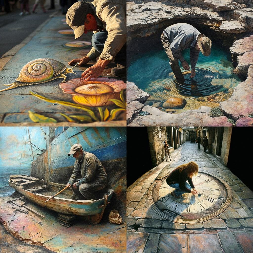 Julian Beever style, Midjourney V6, render 1 of 4