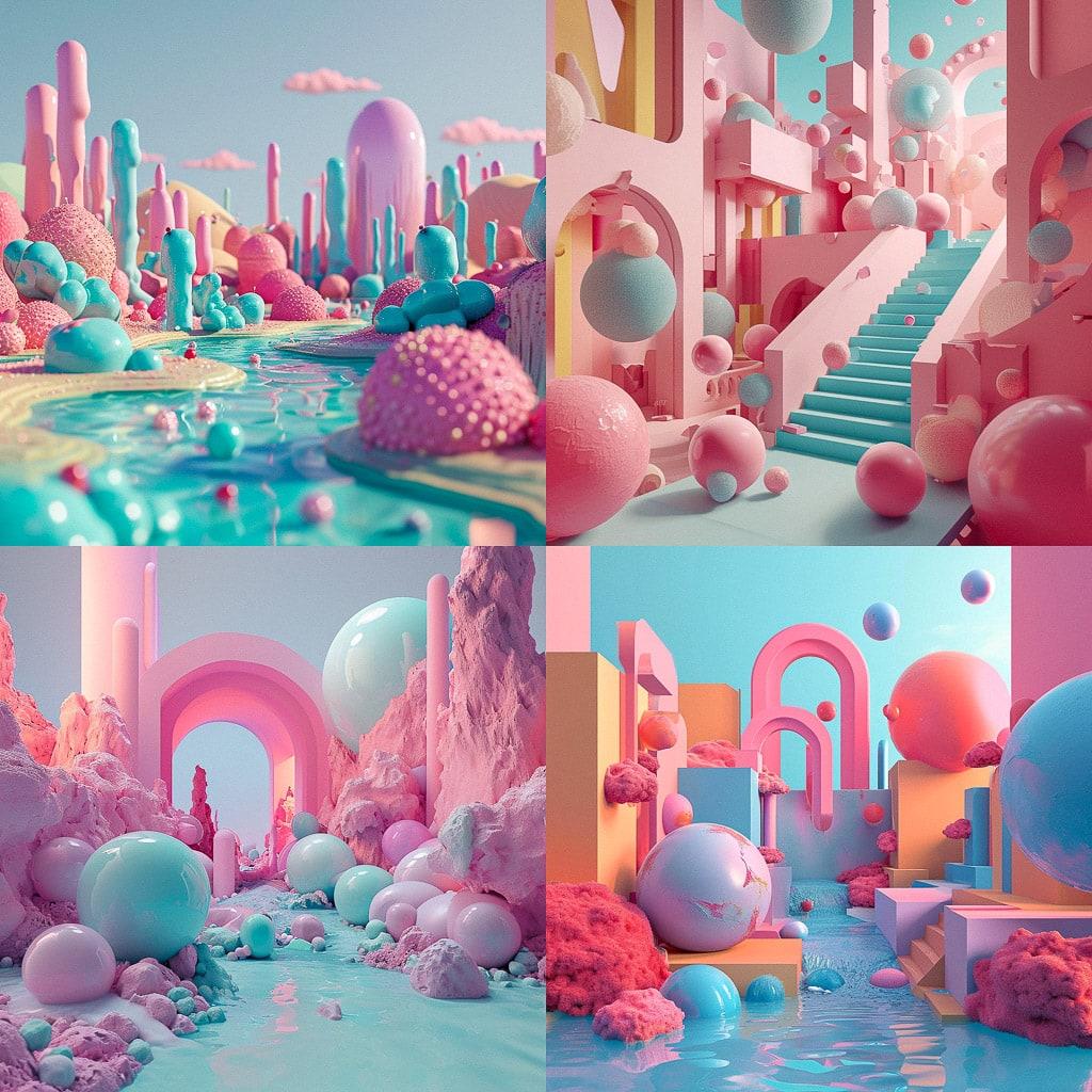 Julian Glander style, Midjourney V6, render 1 of 4