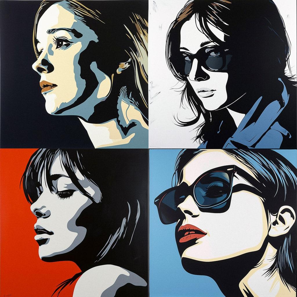 Julian Opie style, Midjourney V6, render 1 of 4