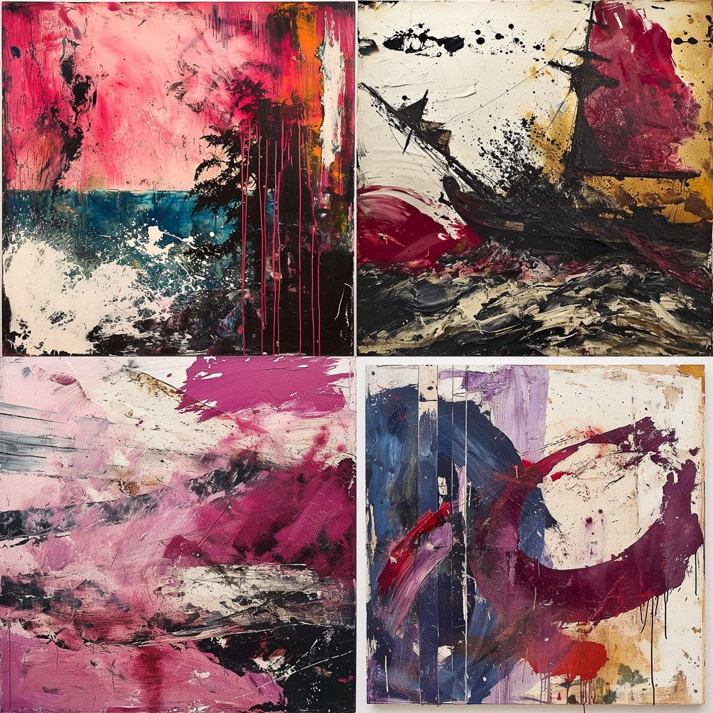 Julian Schnabel style, Midjourney V6, render 1 of 4