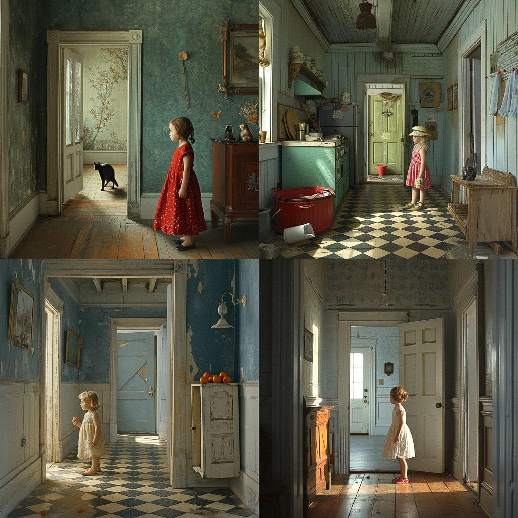 Julie Blackmon style, Midjourney V6, render 1 of 4