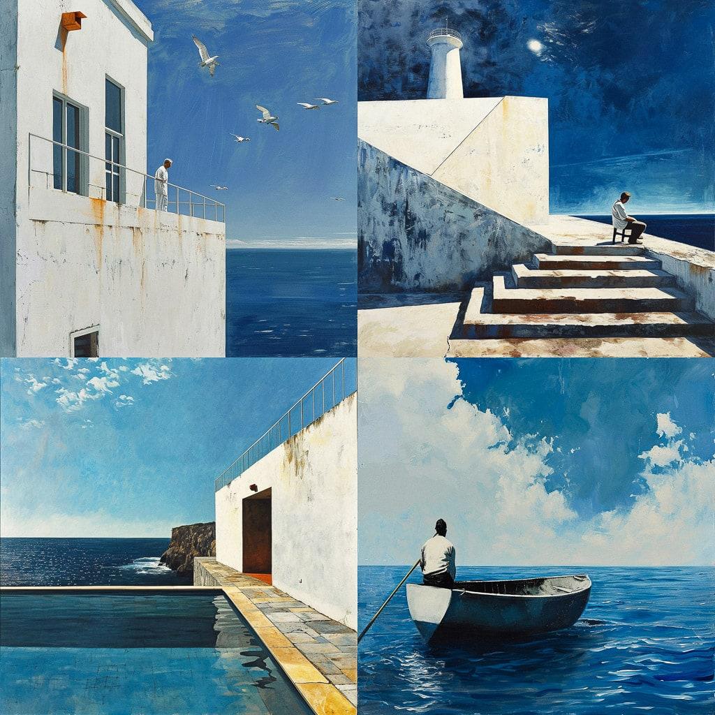 Julio Larraz style, Midjourney V6, render 1 of 4
