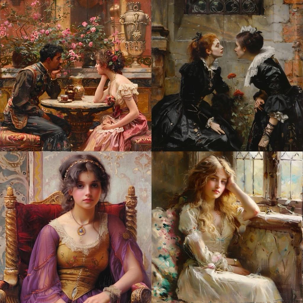Julius Leblanc Stewart style, Midjourney V6, render 1 of 4