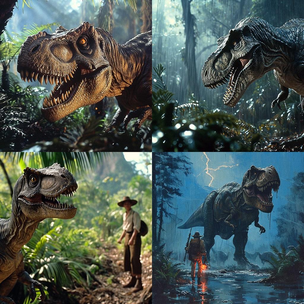 Jurassic Park style, Midjourney V6, render 1 of 4