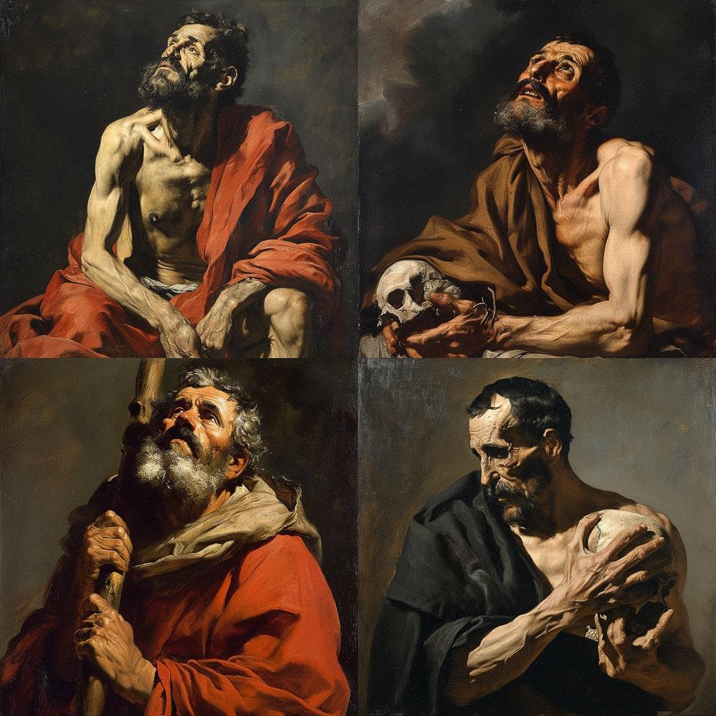 Jusepe de Ribera style, Midjourney V6, render 1 of 4