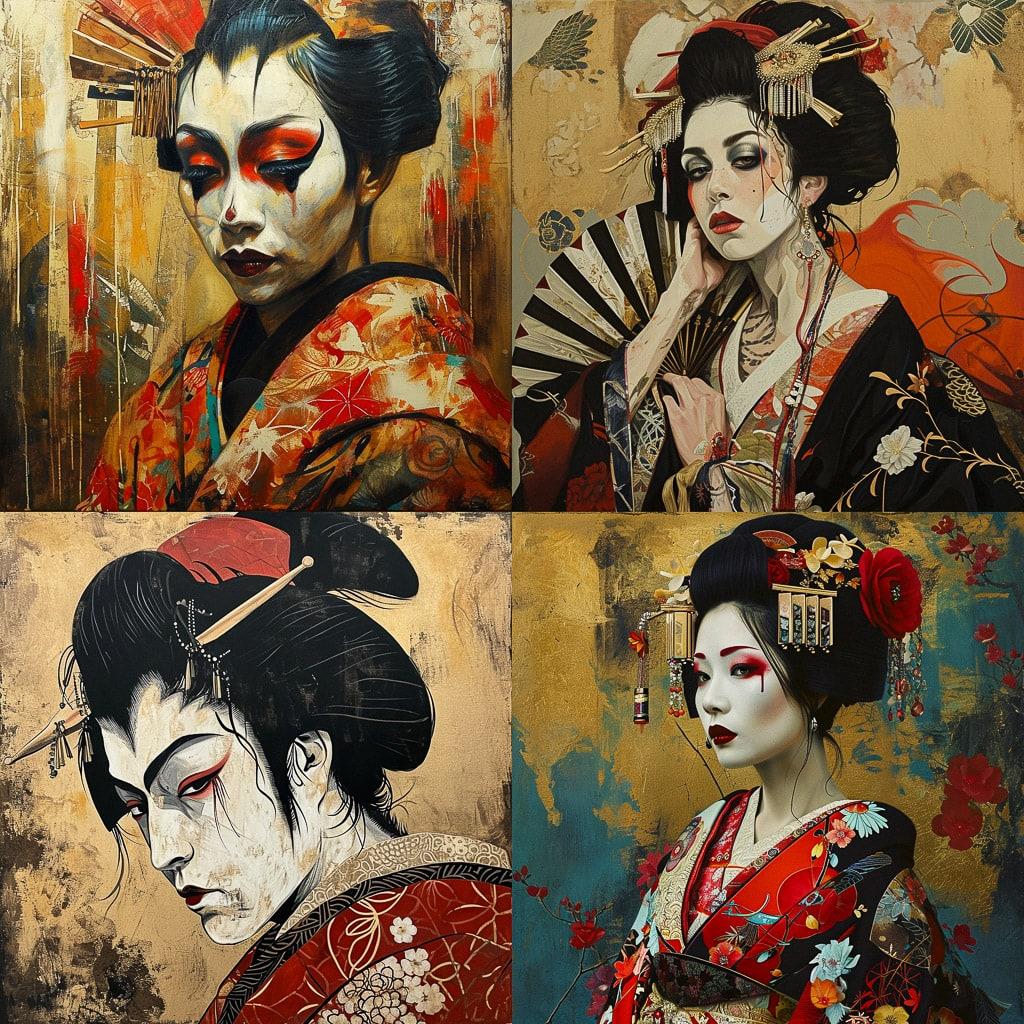 Kabuki style, Midjourney V6, render 1 of 4