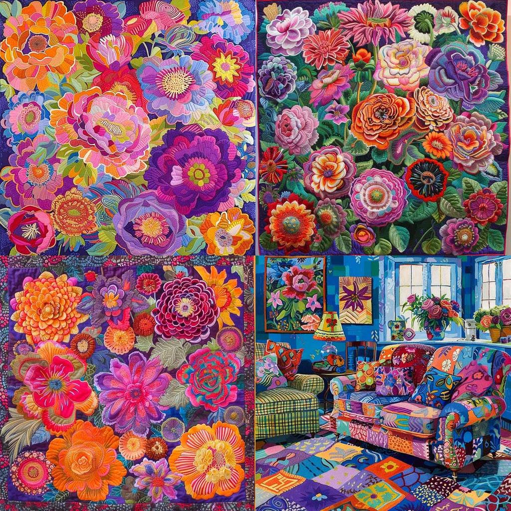 Kaffe Fassett style, Midjourney V6, render 1 of 4