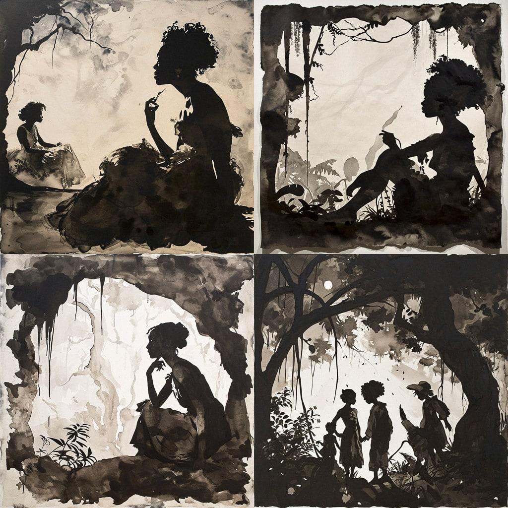 Kara Walker style, Midjourney V6, render 1 of 4