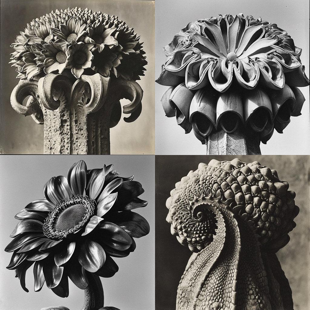 Karl Blossfeldt style, Midjourney V6, render 1 of 4